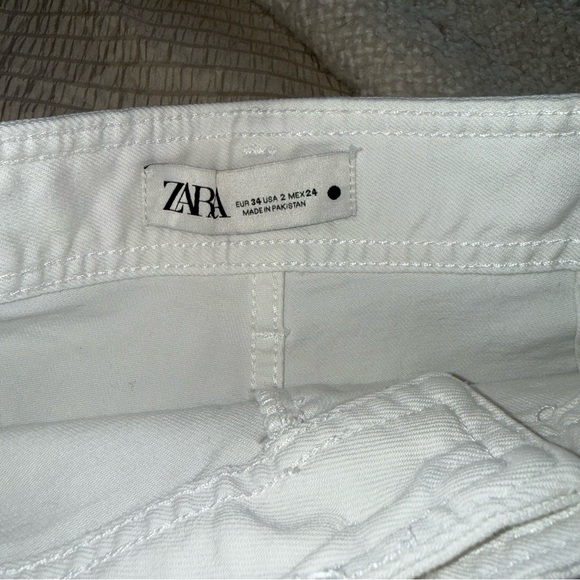 White Zara High Rise Wide Leg Marine Full Length Jeans 2 - Picture 3 of 7